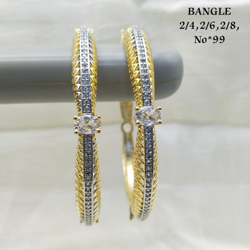 Premium Gold-Plated Stone Studded Bangles for Women | Lightweight Party Wear Kada Design | Artificial Jewellery
