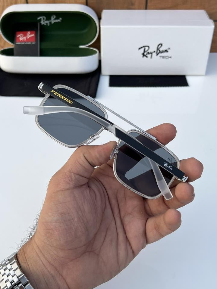 Ray-Ban Silver Metal Frame Polarized Sunglasses – Unisex Classic Aviator Style UV Protection Eyewear