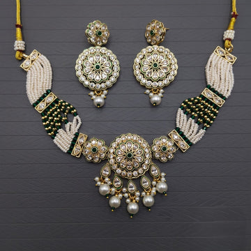 Royal Kundan Pearl Choker Necklace Set for Women | Traditional Indian Bridal Jewellery with Earrings