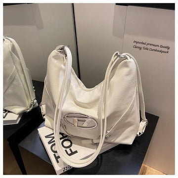 Chic Convertible White Tote Backpack