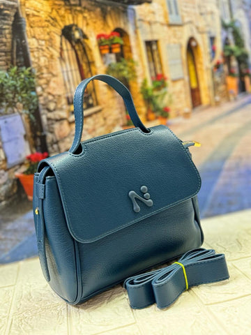 Urban Chic Navy Structured Top Handle Bag
