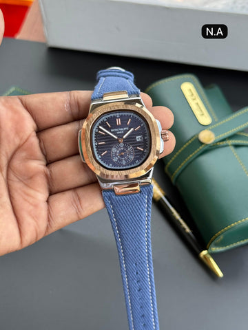 Patek Philippe Nautilus Rose Gold & Blue – Signature Textile Strap Edition