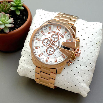 Diesel Mega Chief All-Rose Gold Chronograph – Oversized 10 Bar Edition