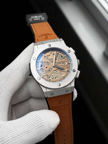 Hublot Classic Fusion Skeleton Men's Luxury Watch with Leather Strap