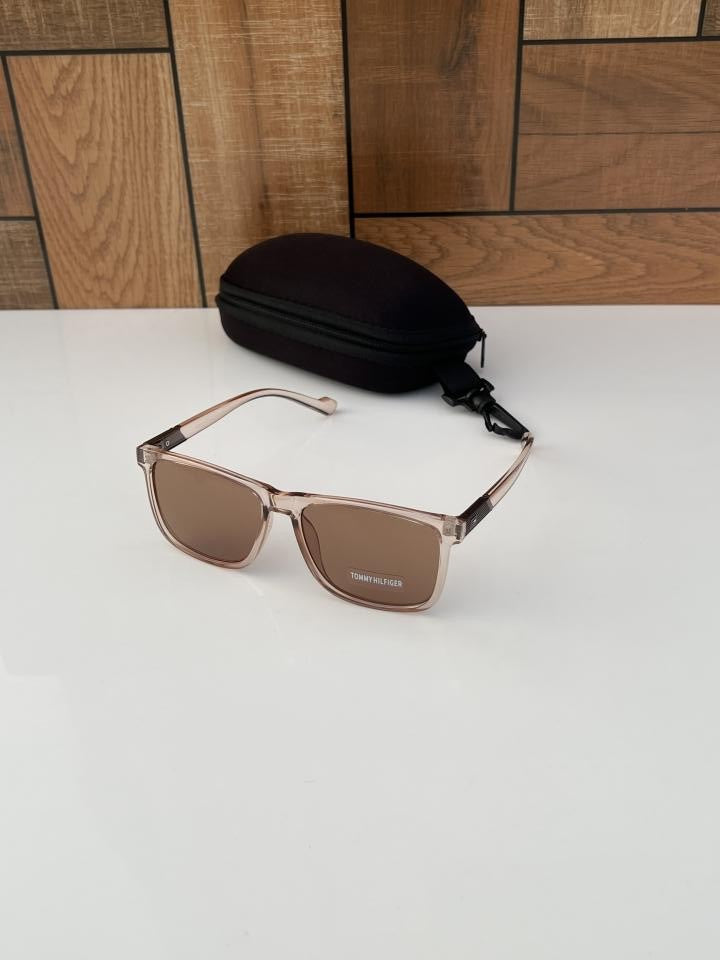 Tommy Hilfiger Stylish Acetate Sunglasses with Brown Lenses