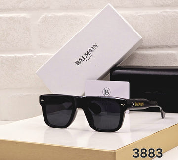 Balmain Paris Bold Square Black Acetate Sunglasses
