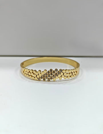 Trendy Dotted Pattern Gold-Plated Bracelet for Women & Girls
