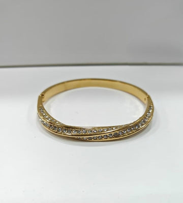 Gold-Plated Stone Studded Designer Bangle for Women | Artificial Jewellery Bracelet