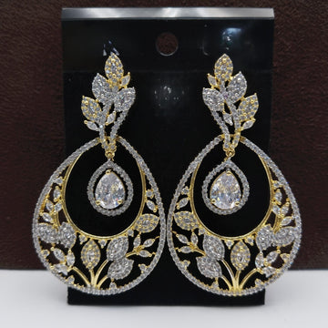 Luxury American Diamond Gold Plated Dangler Earrings for Women & Girls – Stylish Party Wear Jewelry