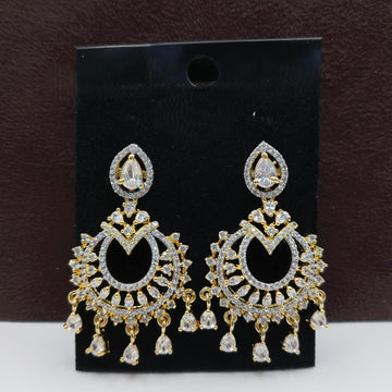 Luxury American Diamond Gold Plated Chandbali Dangler Earrings for Women & Girls – Elegant Party & Wedding Wear Jewelry