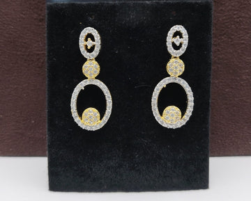 Elegant Diamond Studded Artificial Hanging Earrings for Women (Gold & Silver Finish – Party Wear Dangler Design)