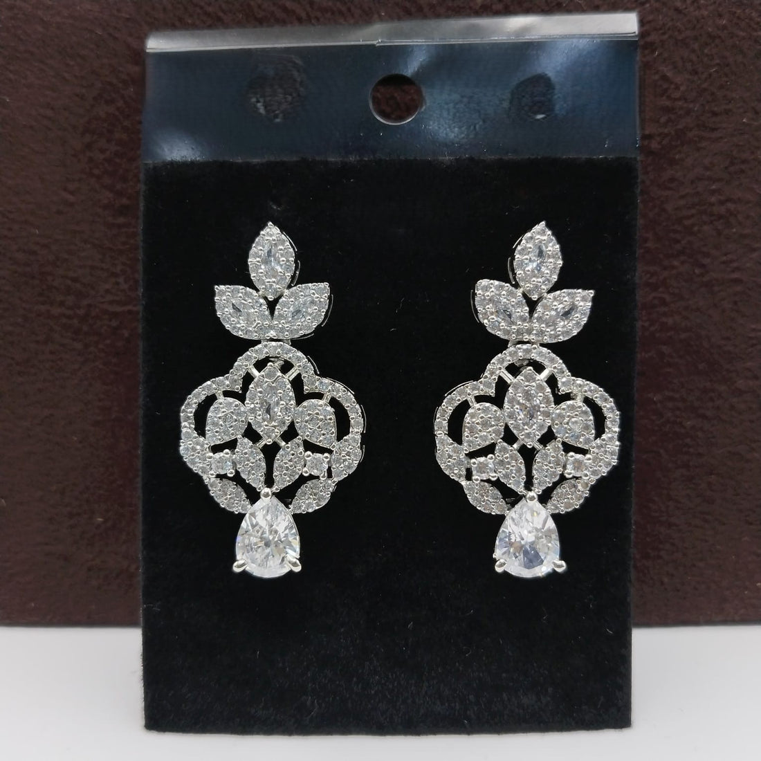 Luxury Floral Design Artificial Diamond Dangler Earrings for Women – Gold Plated Party & Wedding Wear Jewelry