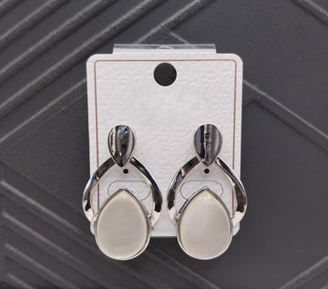 Stylish Silver-Plated Teardrop Dangle Earrings for Women – Elegant Western Design