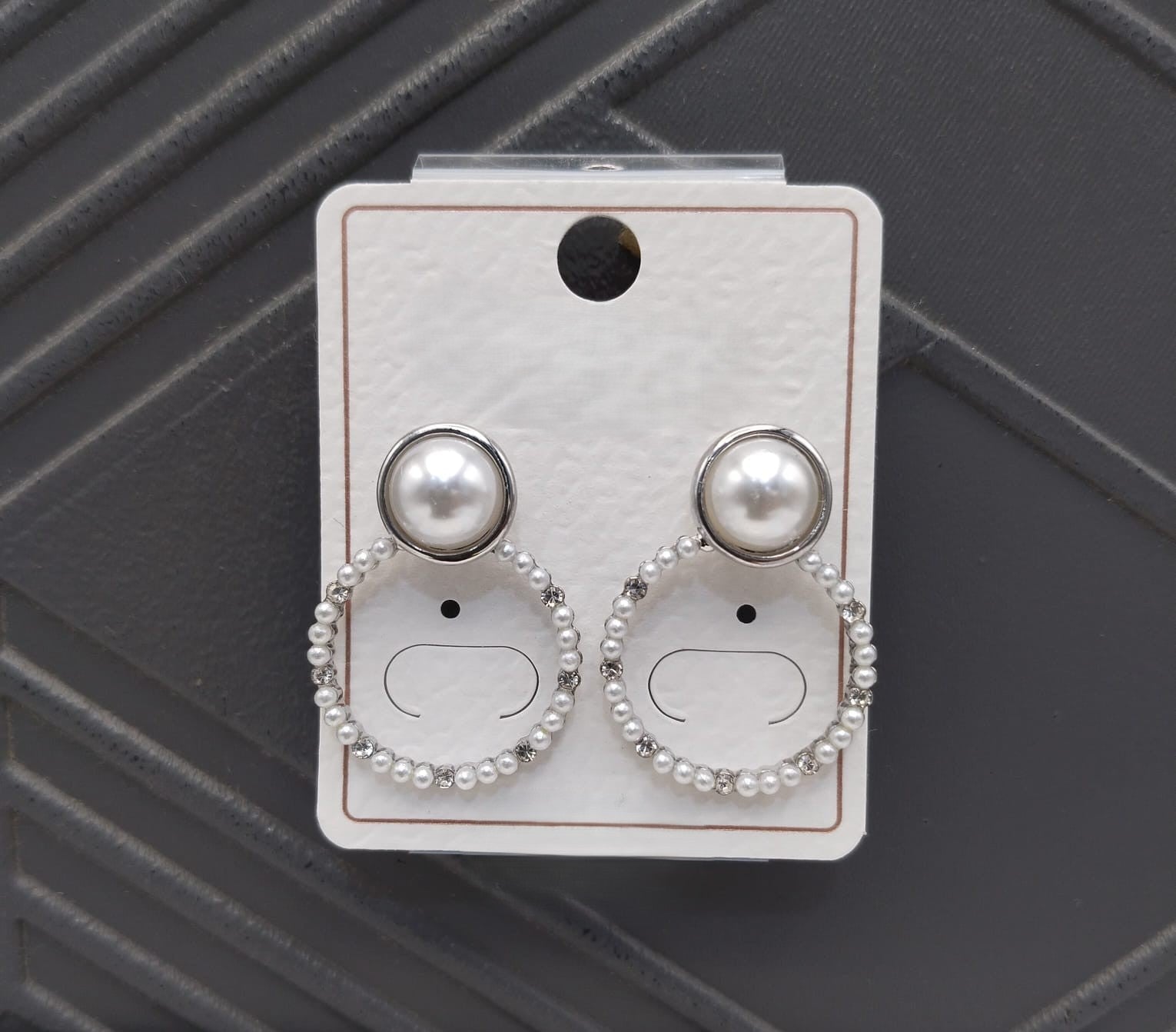 Silver-Plated Pearl Beaded Hoop Stud Earrings for Women – Elegant Party & Daily Wear Jewelry