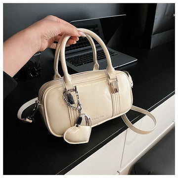 Trendy Mini PU Leather Handbag for Women | Stylish Shoulder & Crossbody Bag with Heart Charm | Party & Casual Fashion Bag