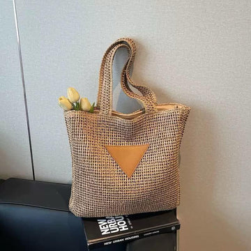 Trendy Woven Straw Tote Bag for Women | Handmade Beach & Shopping Handbag | Eco-Friendly Summer Shoulder Bag