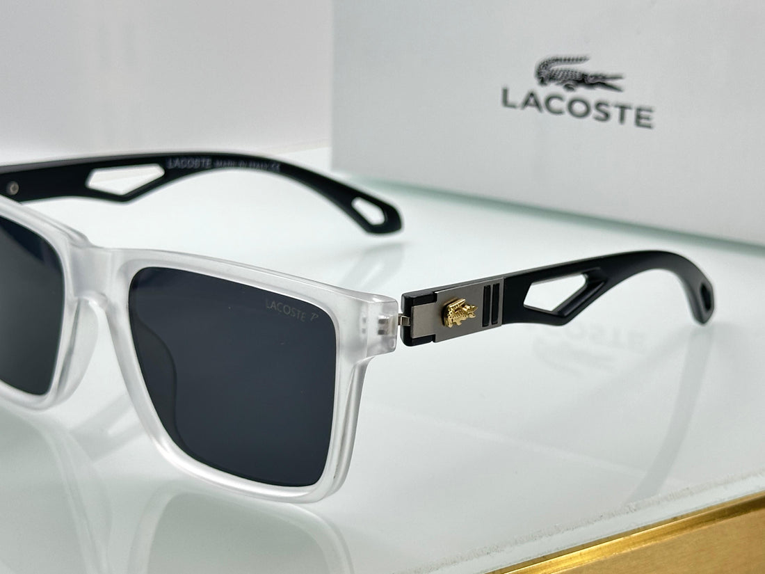 Premium Square Frame UV Protection Stylish Men’s Sunglasses | Transparent Front & Black Side Arms