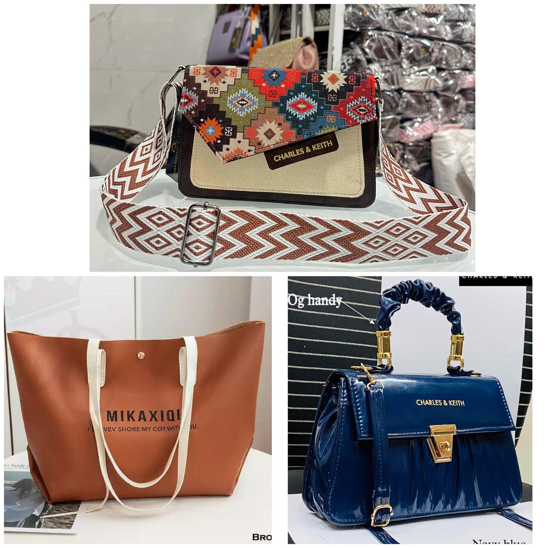 “Women’s 3-in-1 Premium Handbag Combo – Stylish Sling Bag, Luxury Black Handbag & Large Tote Bag”