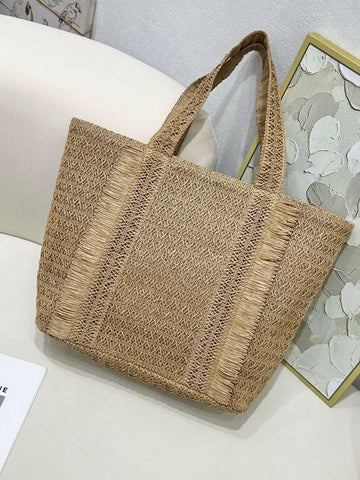 Premium Woven Straw Tote Bag for Women | Large Capacity Summer Beach Handbag