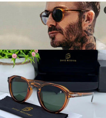 Premium Vintage Round Sunglasses for Men | Classic Brown Frame with UV400 Protection