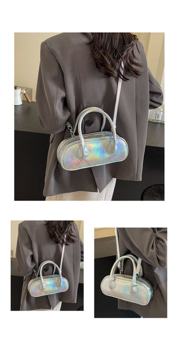 Trendy Holographic Mini Handbag for Women – Shiny Metallic Shoulder & Hand Carry Bag