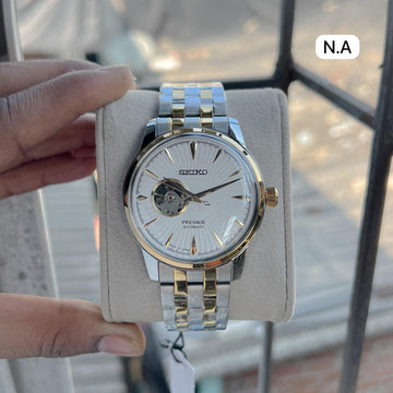 “Men’s Luxury Automatic Open-Heart Watch | Two-Tone Stainless-Steel Strap | Premium Mechanical Wristwatch”