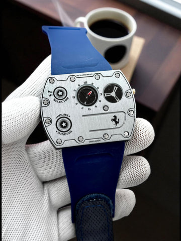 Richard Mille Ferrari Edition Luxury Men's Watch with Blue Strap