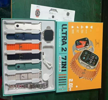 ULTRA 2 Smart Watch 7-in-1 Combo | 2.01 Inch Display | Bluetooth Calling | Fitness Tracker with 7 Watch Straps
