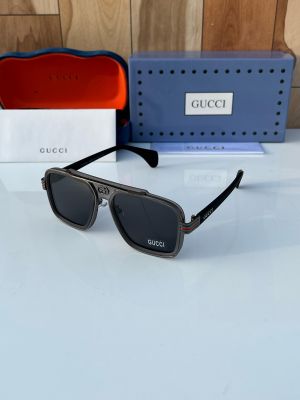 Men’s Premium Square Sunglasses | Luxury Oversized Metal Frame with Dark UV Protection Lenses