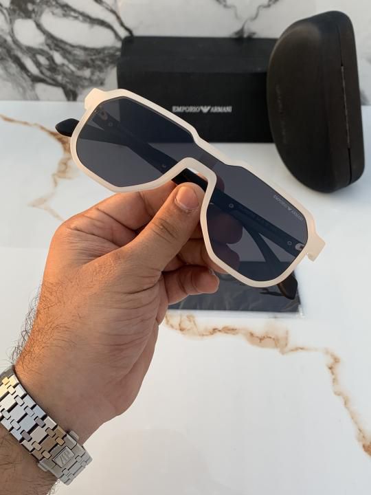 Premium Armani-Inspired Unisex Sunglasses – White Frame | UV400 Protection | Luxury Designer Style
