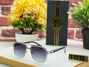 Men’s Luxury Metal Frame Square Sunglasses with Gradient UV Protection Lens – Premium Fashion Shades