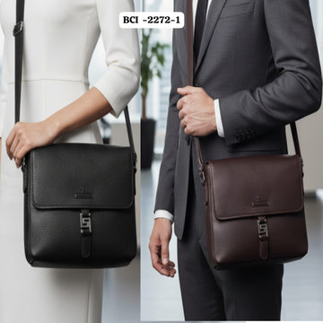 Unisex Premium Leather Crossbody Messenger Bag – BCI 2272-1 | Office, Travel & Business Sling Bag