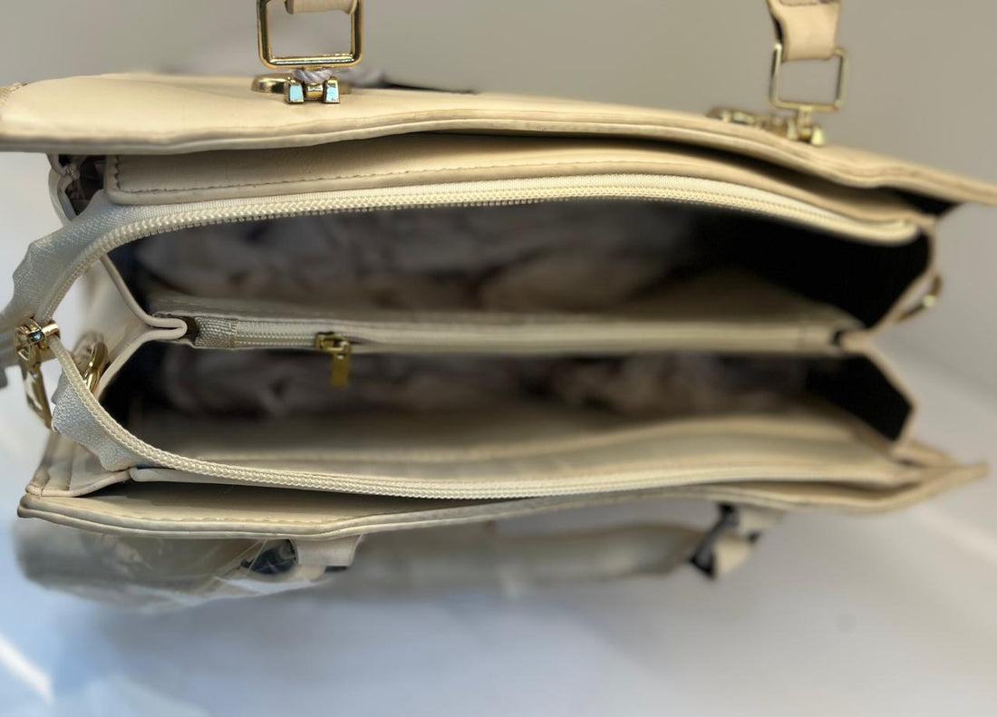 Women’s Premium Embroidered Handbag – Black & Cream Floral Design with Detachable Shoulder Strap