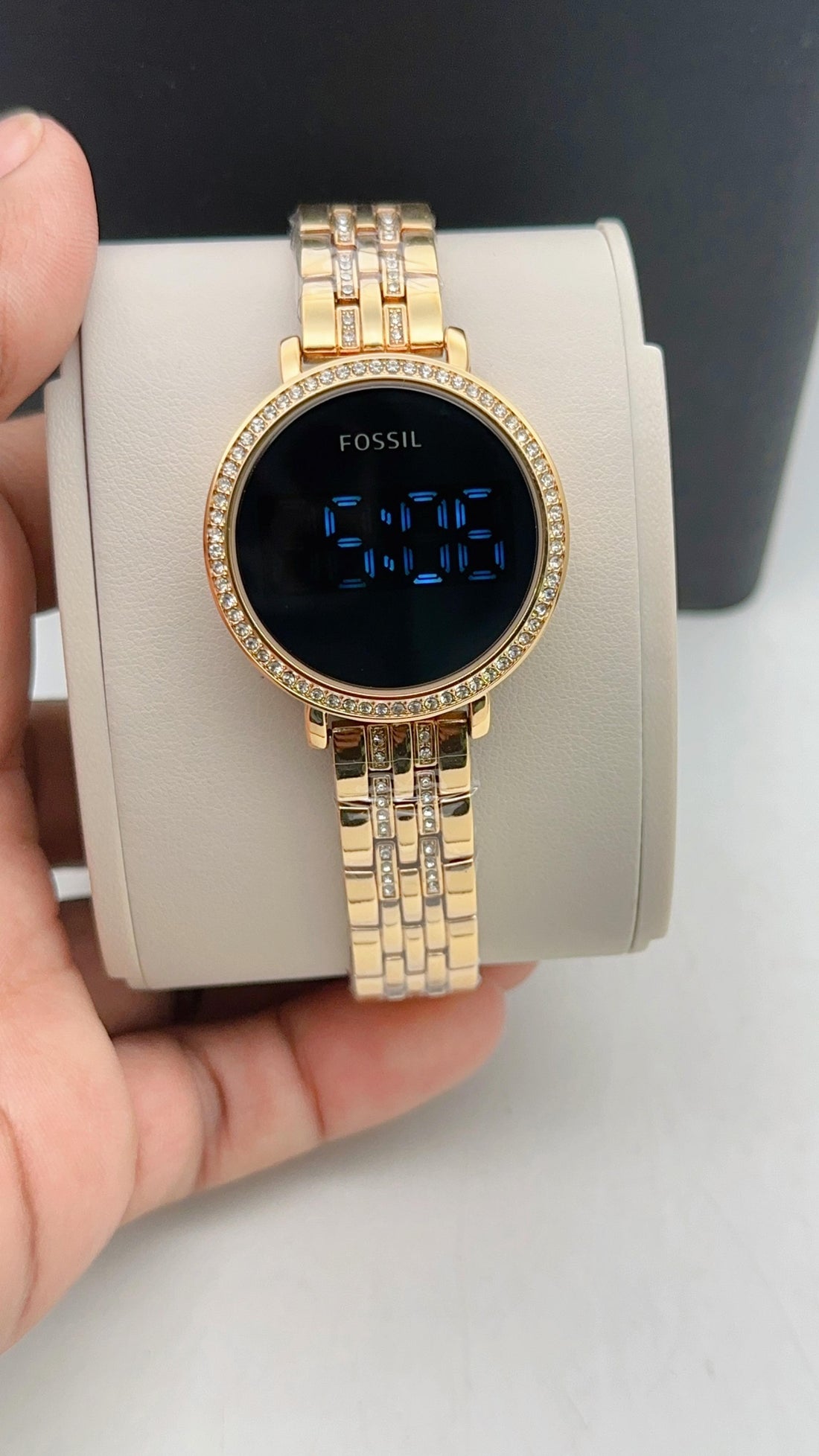 Premium Diamond-Styled Digital LED Women’s Watch | Silver-Gold Stainless Steel Strap | Luxury Fashion Wrist Watch