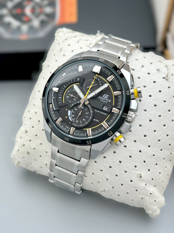 Premium Casio Edifice Style Men’s Chronograph Watch | Stainless Steel Strap | Black Dial | Sports Edition