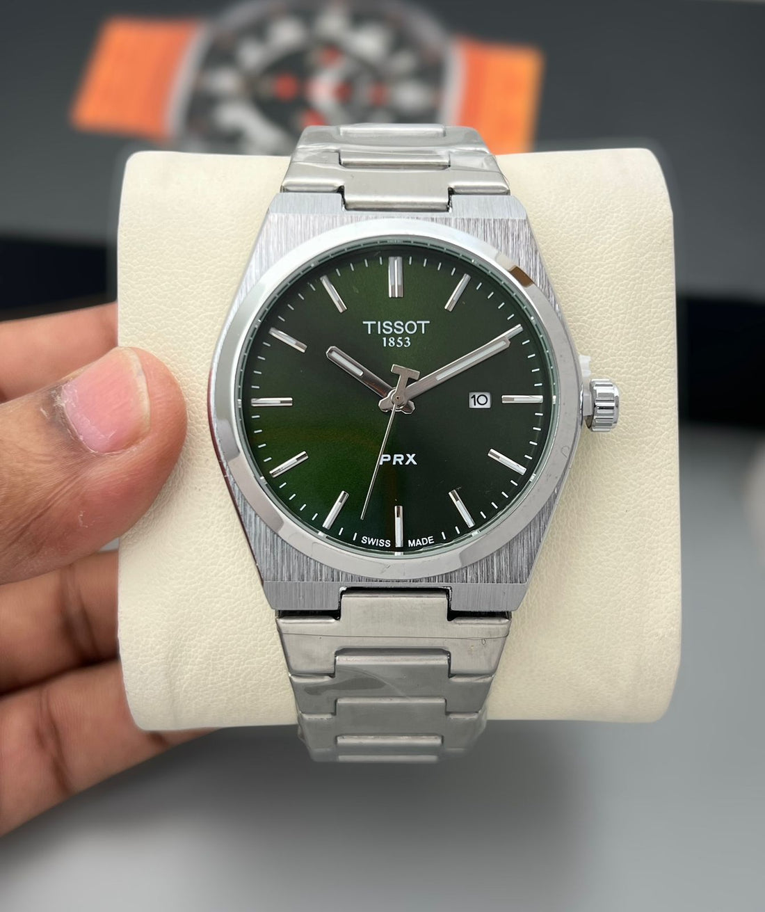 Luxury Men’s Analog Watch – PRX Style Ice Blue Dial with Stainless Steel Strap (Inspired Design)