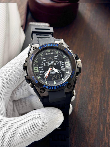 Men’s Analog-Digital Sports Watch – G-Shock Style | Shock Resistant Look | Alarm | Stopwatch | LED Light