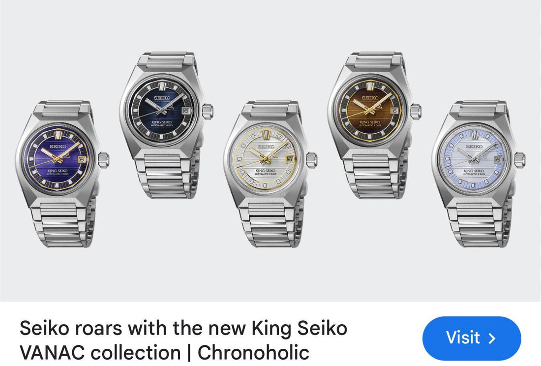 Men’s Automatic Stainless Steel Watch – King Seiko Style | Premium Blue Dial | Date Display