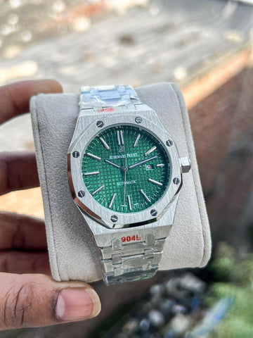 Luxury Royal Oak Style Men’s Watch | Green Dial | Stainless Steel Strap