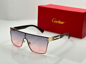 Men’s Luxury Sunglasses – Cartier Style | Gradient Lens Black & Gold Frame