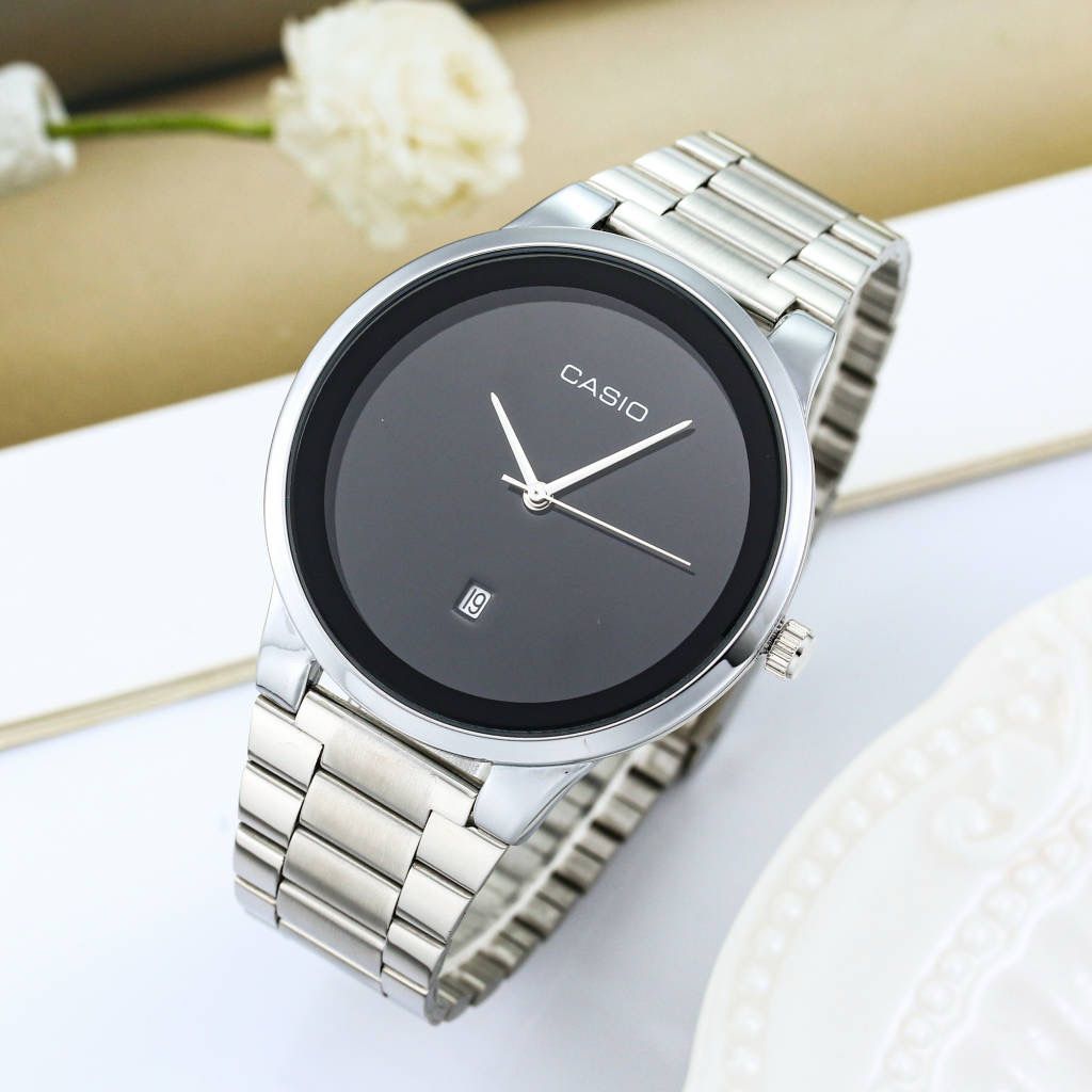 Casio Classic Analog Watch for Men | Stainless Steel Strap | Black Dial