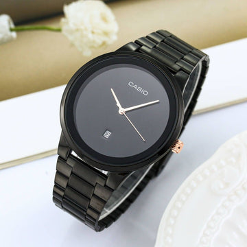 Casio Classic Analog Watch for Men | Stainless Steel Strap | Black Dial