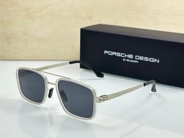 Men’s Premium Square Sunglasses | UV Protection | Luxury Metal Frame Sunglasses (Porsche Design Style)