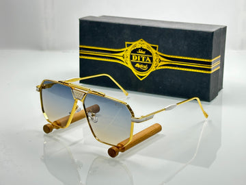 Luxury Gold Metal Frame Sunglasses for Men | Gradient Lens | Premium Designer Style