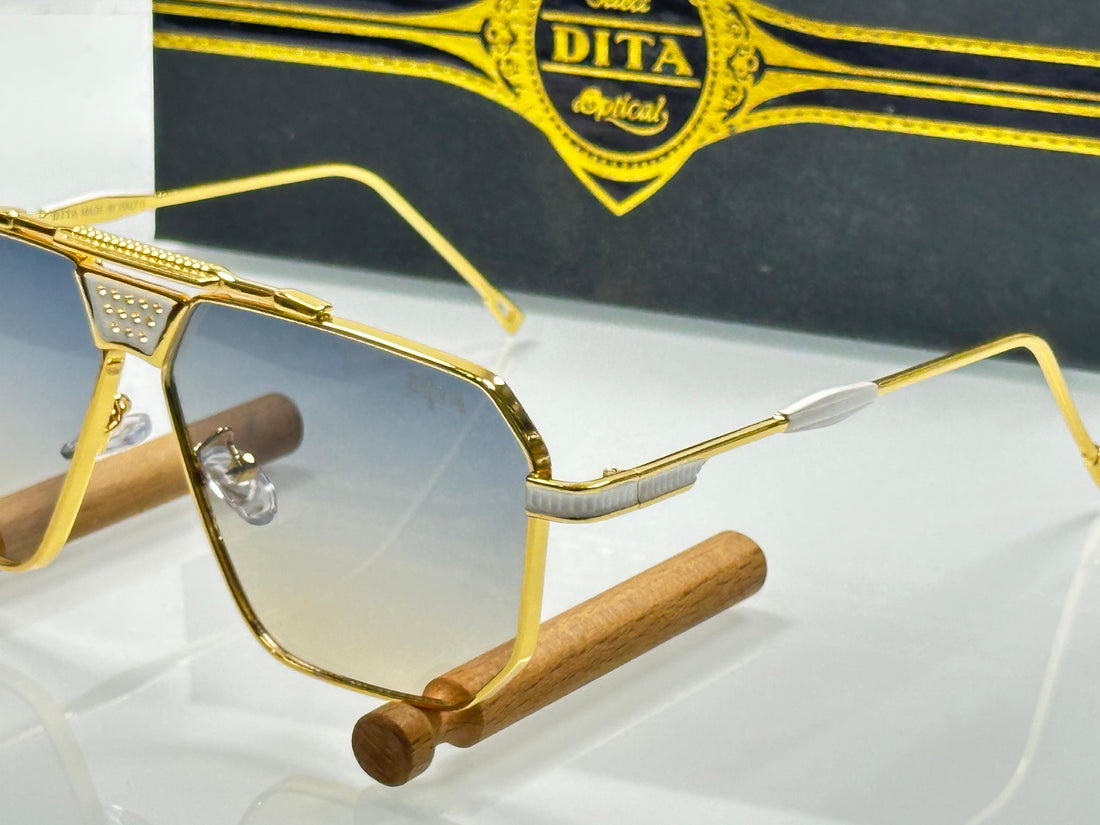 Luxury Gold Metal Frame Sunglasses for Men | Gradient Lens | Premium Designer Style