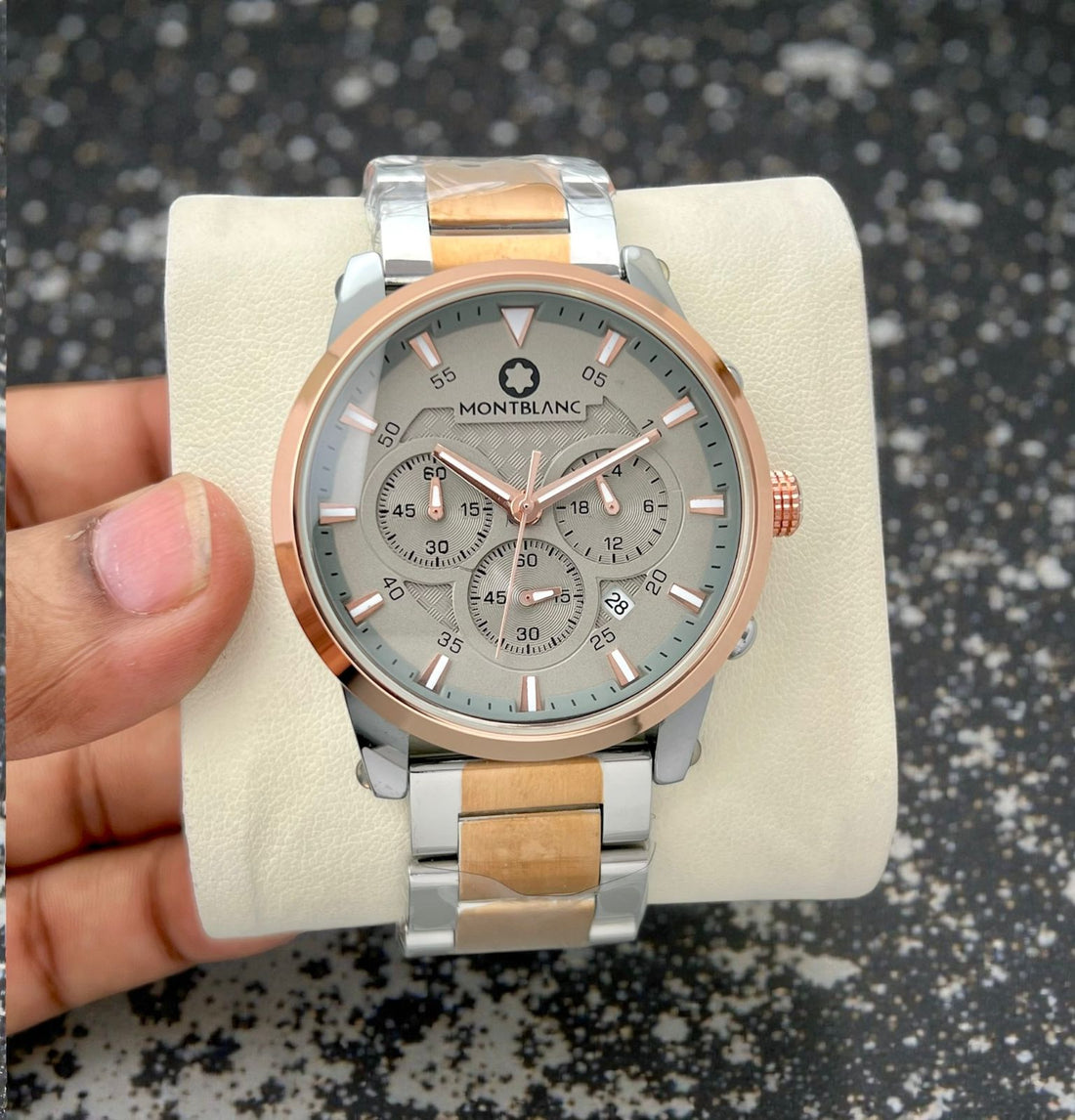 Men’s Chronograph Analog Watch | Black Dial & Black Metal Strap | Premium Designer Inspired Watch