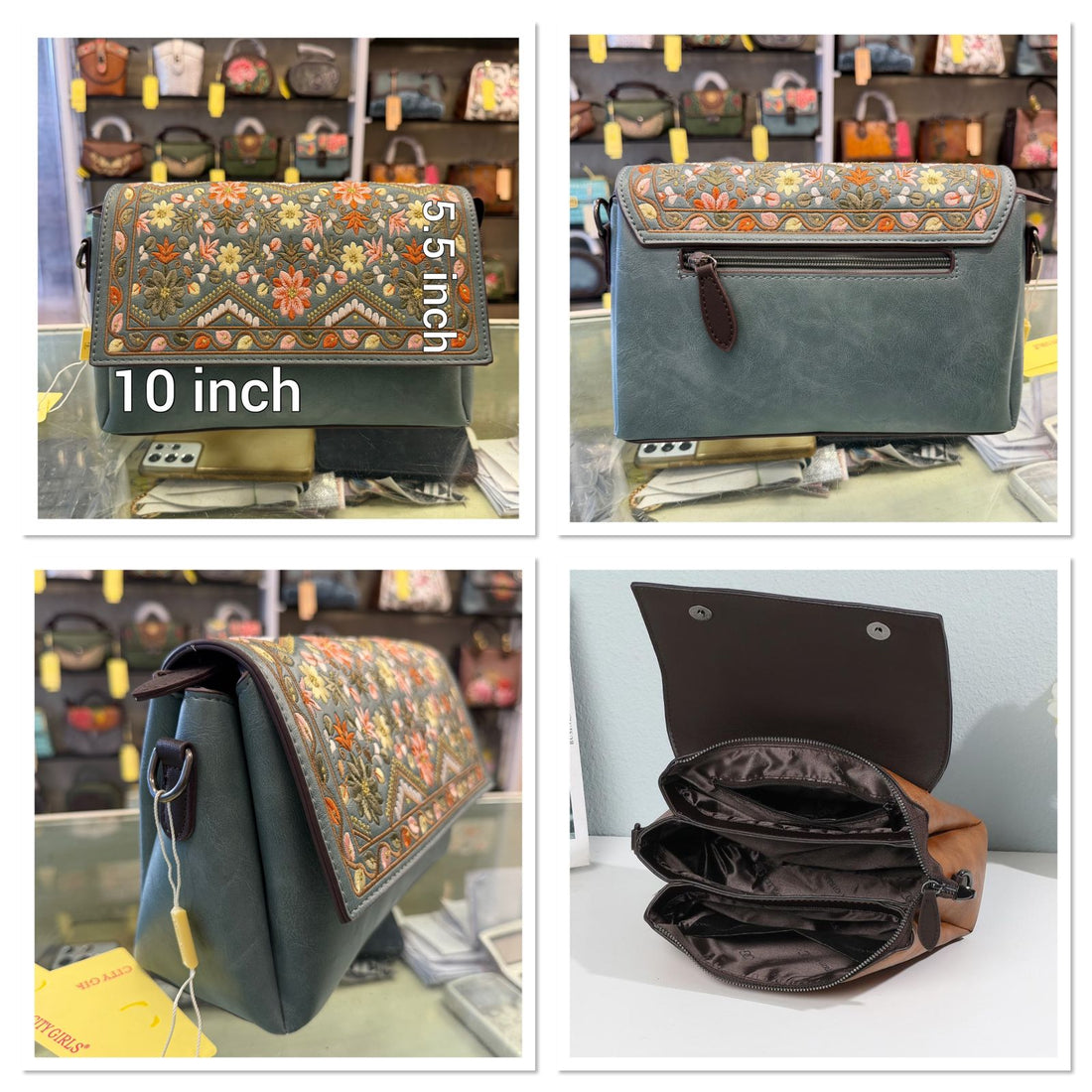 Women’s Embroidered Sling Bag | Floral Design Crossbody Bag | Adjustable Strap | Stylish Daily & Party Wear Handbag