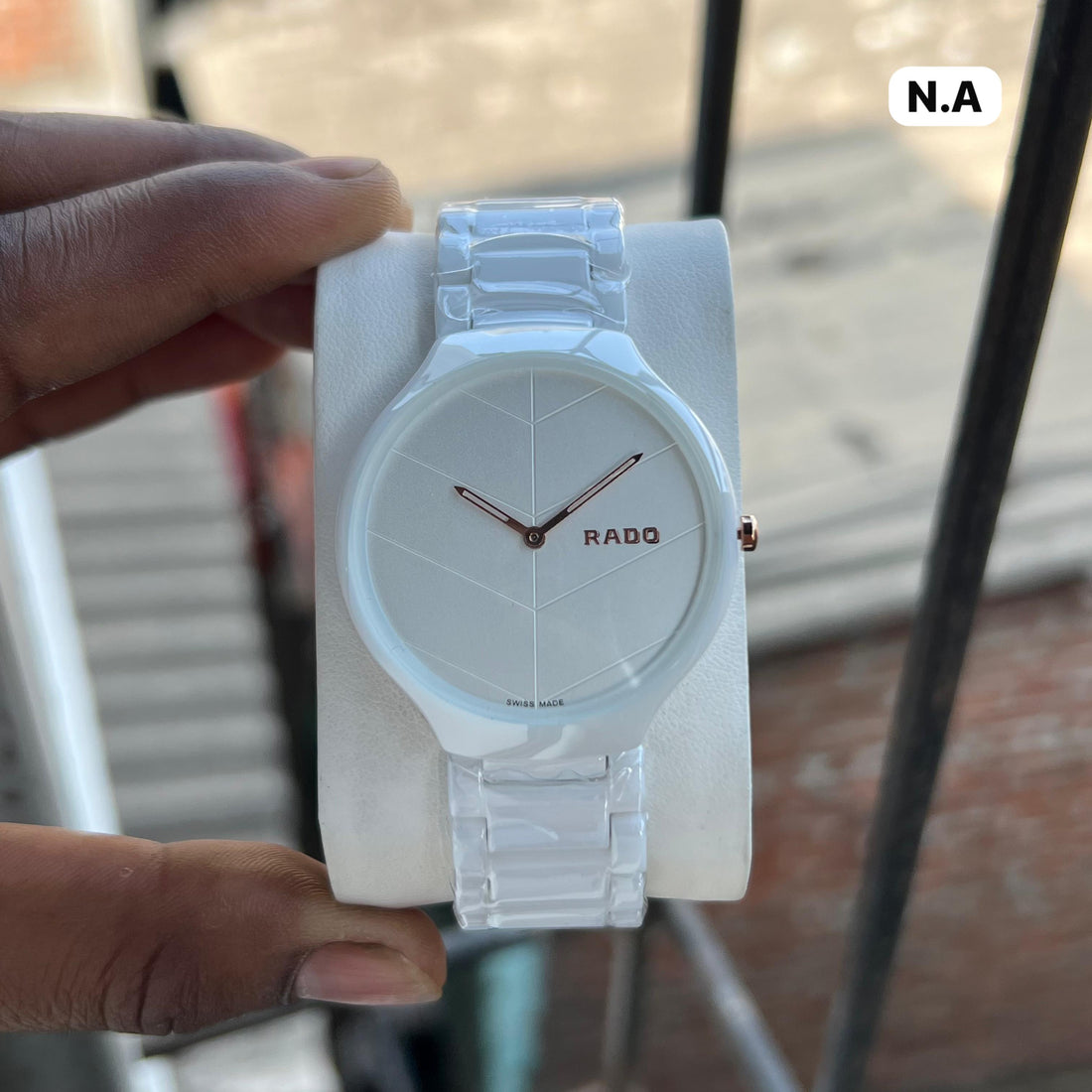 Unisex Luxury Analog Watch | Rado Style | White Transparent Strap | Minimal Dial Design