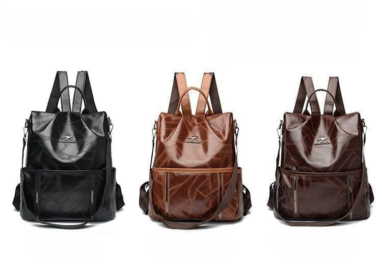 “Women’s Premium Faux Leather Multi-Functional Backpack Handbag – Spacious Travel & Office Bag”