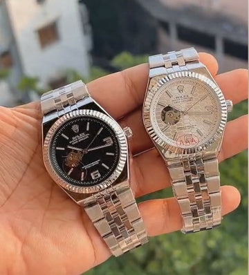 Men’s Luxury Automatic Skeleton Dial Watch – Stainless Steel Strap (Each)